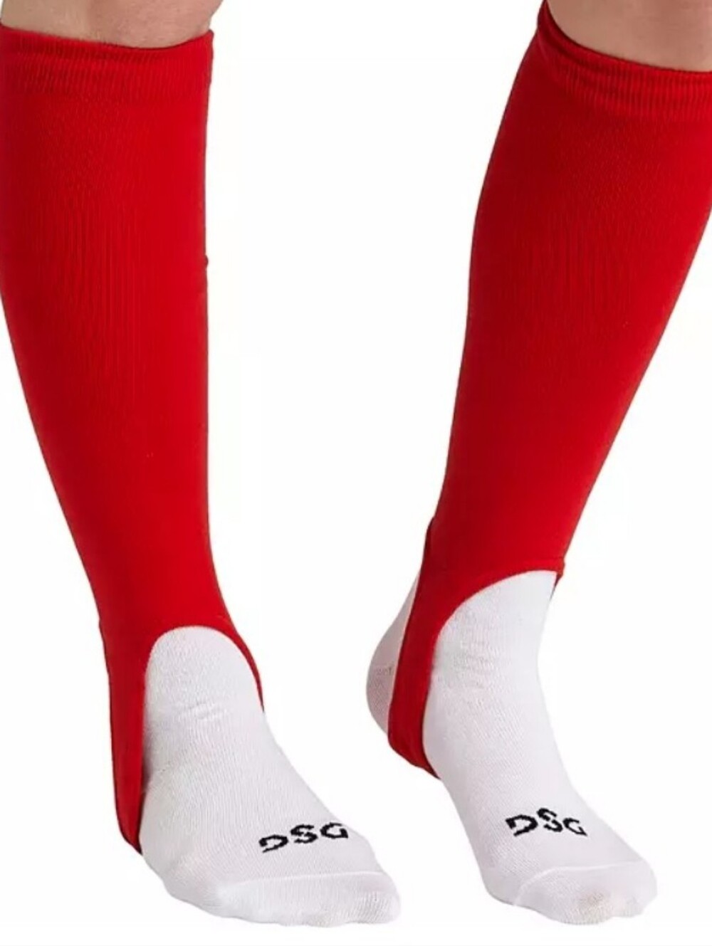 DSG Red Stirrup Socks And Sanitary Sock baseball Softball Combo Pack Size L